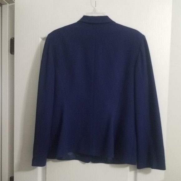 Kasper Blazer Wool Cobalt Blue (12) EUC - Picture 2 of 4
